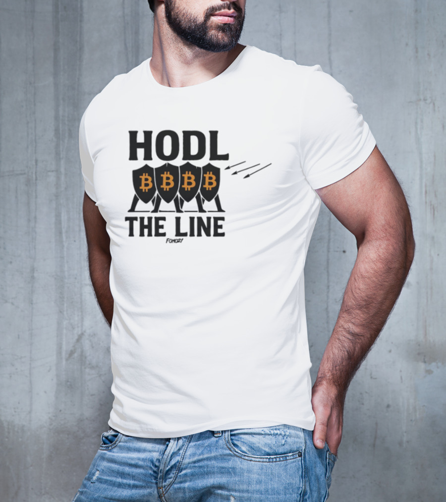 Fomo21 Hodl The Line Bitcoin Warrior BBBB T-Shirt