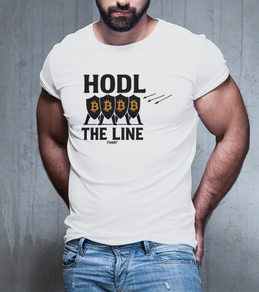 Fomo21 Hodl The Line Bitcoin Warrior BBBB T-Shirt