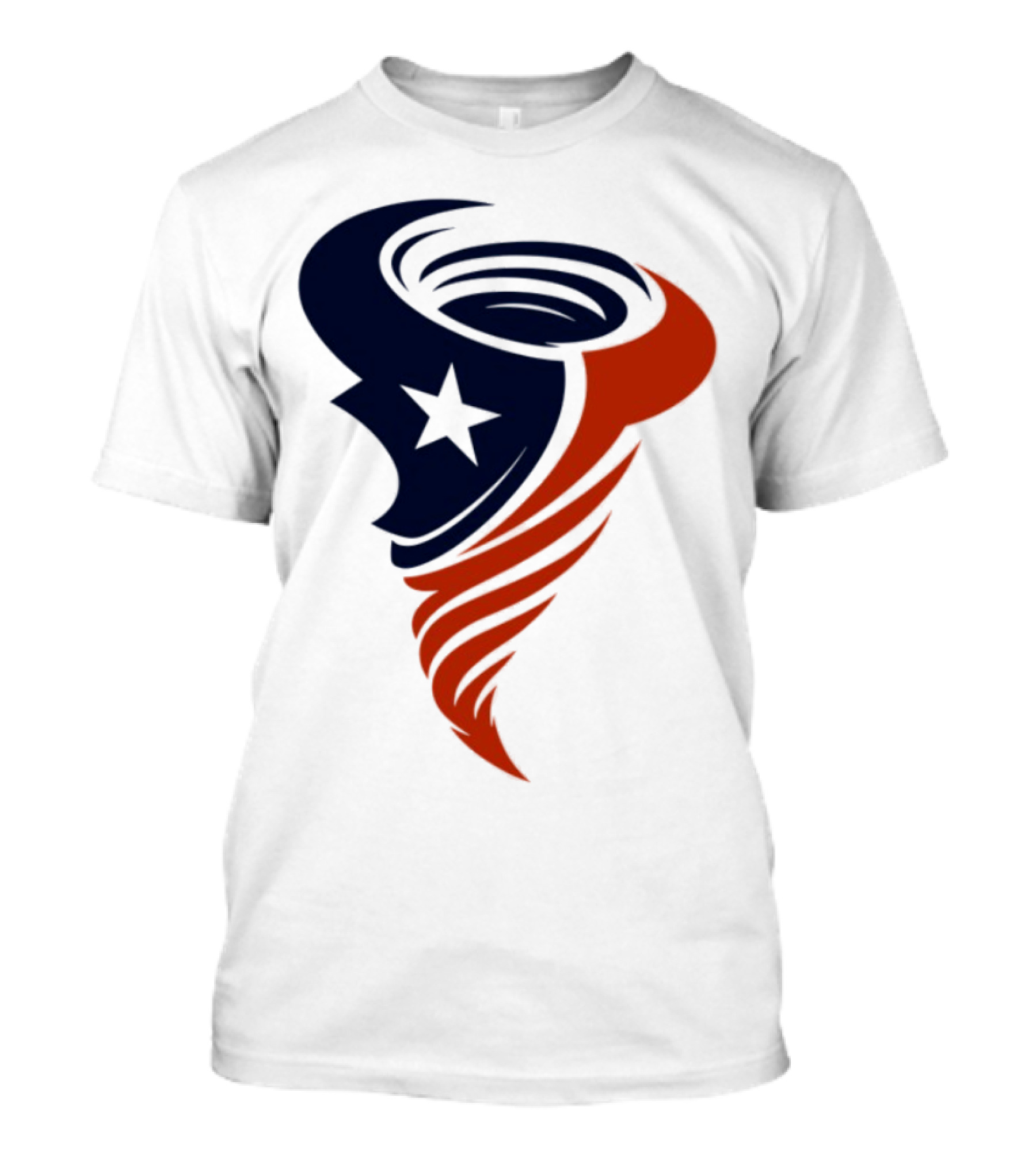 Houston Cyclones Swirling Tornado Star Emblem T-Shirt