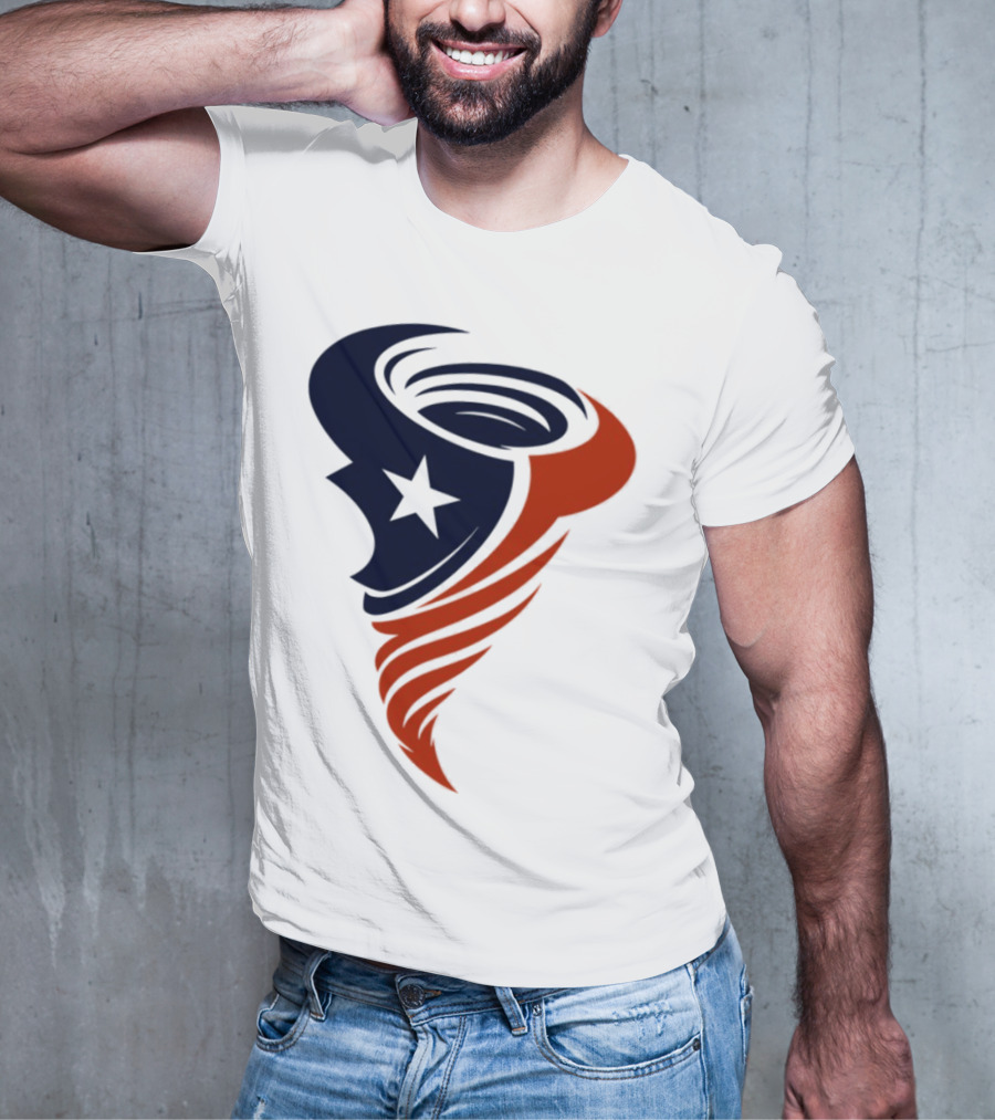 Houston Cyclones Swirling Tornado Star Emblem T-Shirt