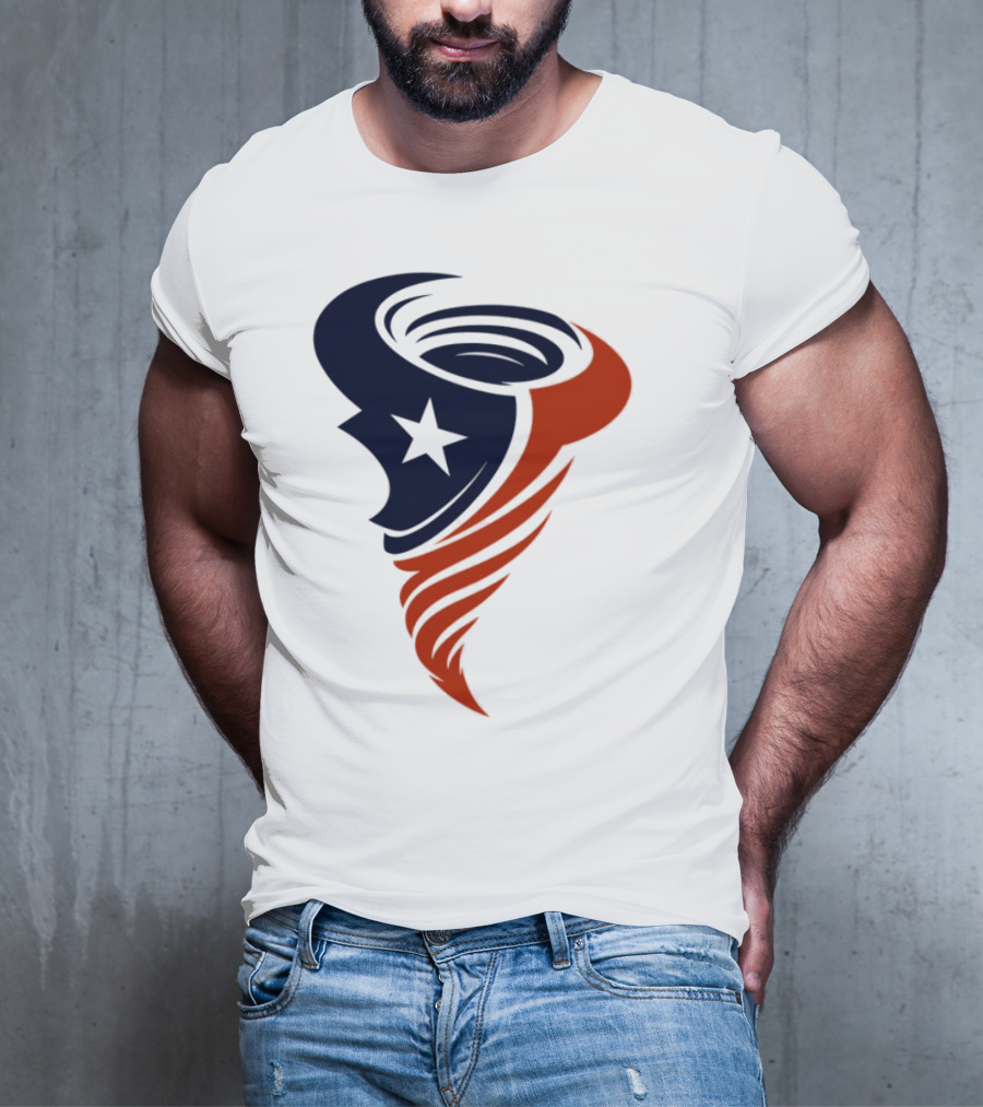 Houston Cyclones Swirling Tornado Star Emblem T-Shirt