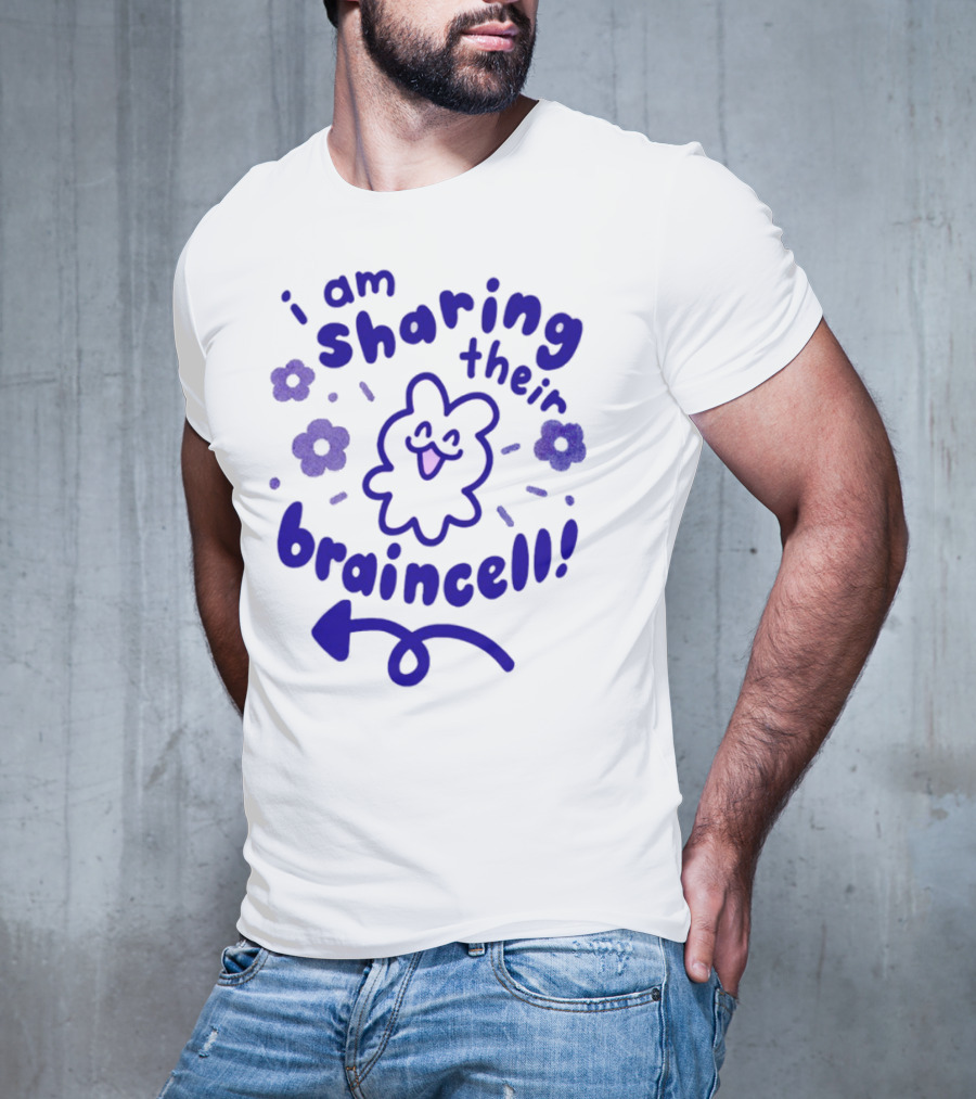 I Am Sharing Their Braincell Cute Bunny And Flowers T-Shirt
