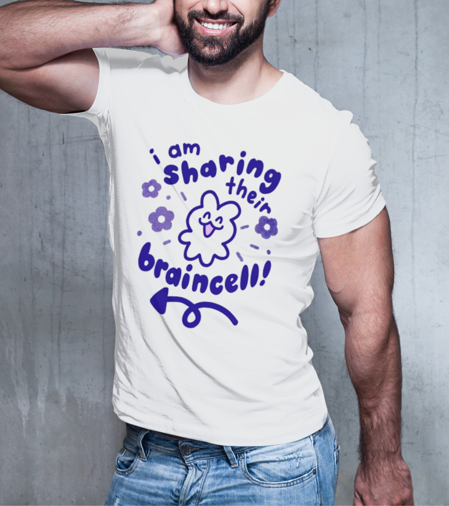 I Am Sharing Their Braincell Cute Bunny And Flowers T-Shirt