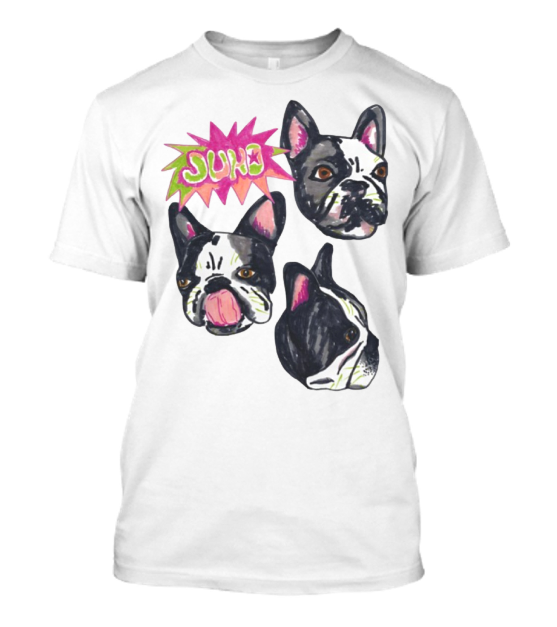Kel Lauren Remi Wolf Juno Dog French Bulldog Faces T-Shirt