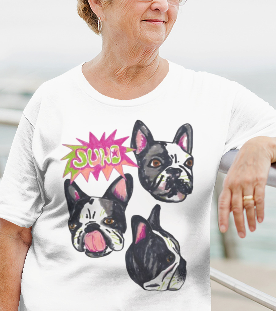 Kel Lauren Remi Wolf Juno Dog French Bulldog Faces T-Shirt