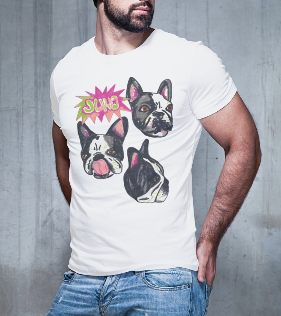 Kel Lauren Remi Wolf Juno Dog French Bulldog Faces T-Shirt