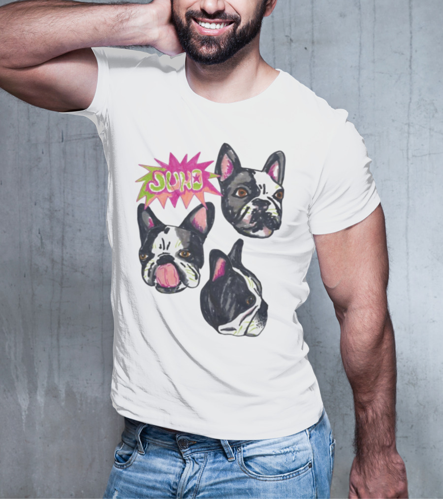 Kel Lauren Remi Wolf Juno Dog French Bulldog Faces T-Shirt