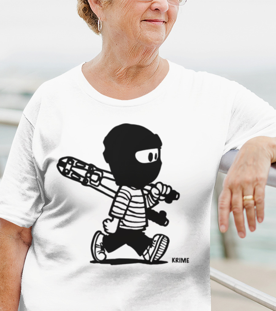 Krime_1 Calvin Streetwear Retro Car Graphic Style T-Shirt