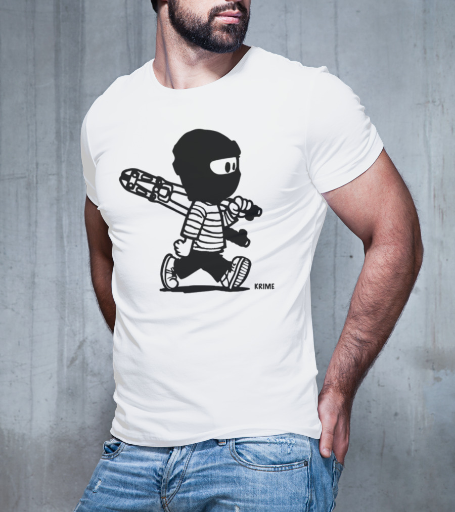 Krime_1 Calvin Streetwear Retro Car Graphic Style T-Shirt