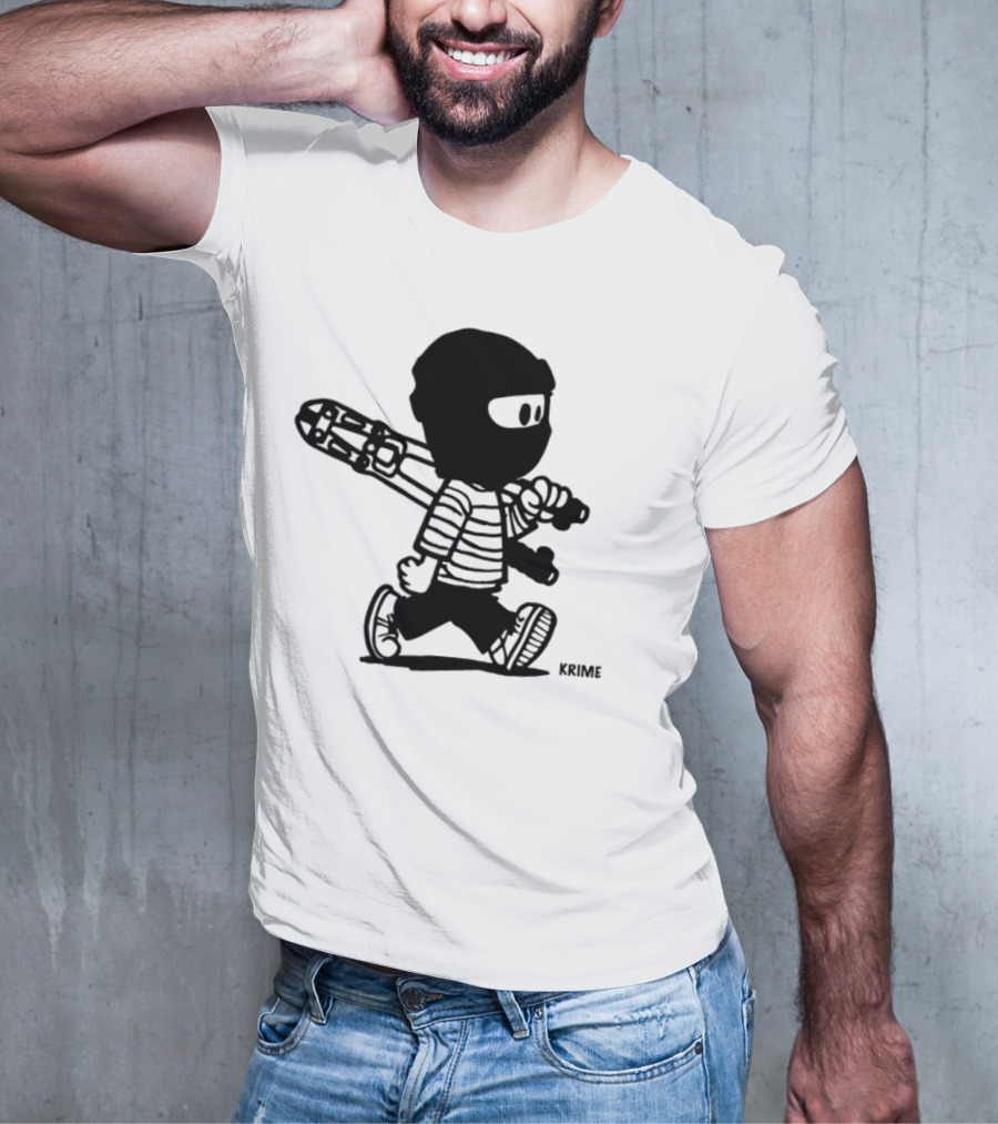 Krime_1 Calvin Streetwear Retro Car Graphic Style T-Shirt