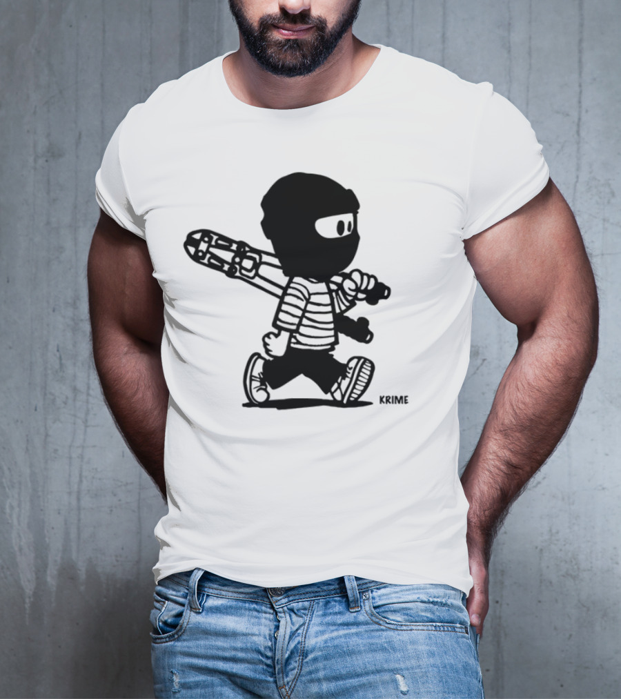 Krime_1 Calvin Streetwear Retro Car Graphic Style T-Shirt