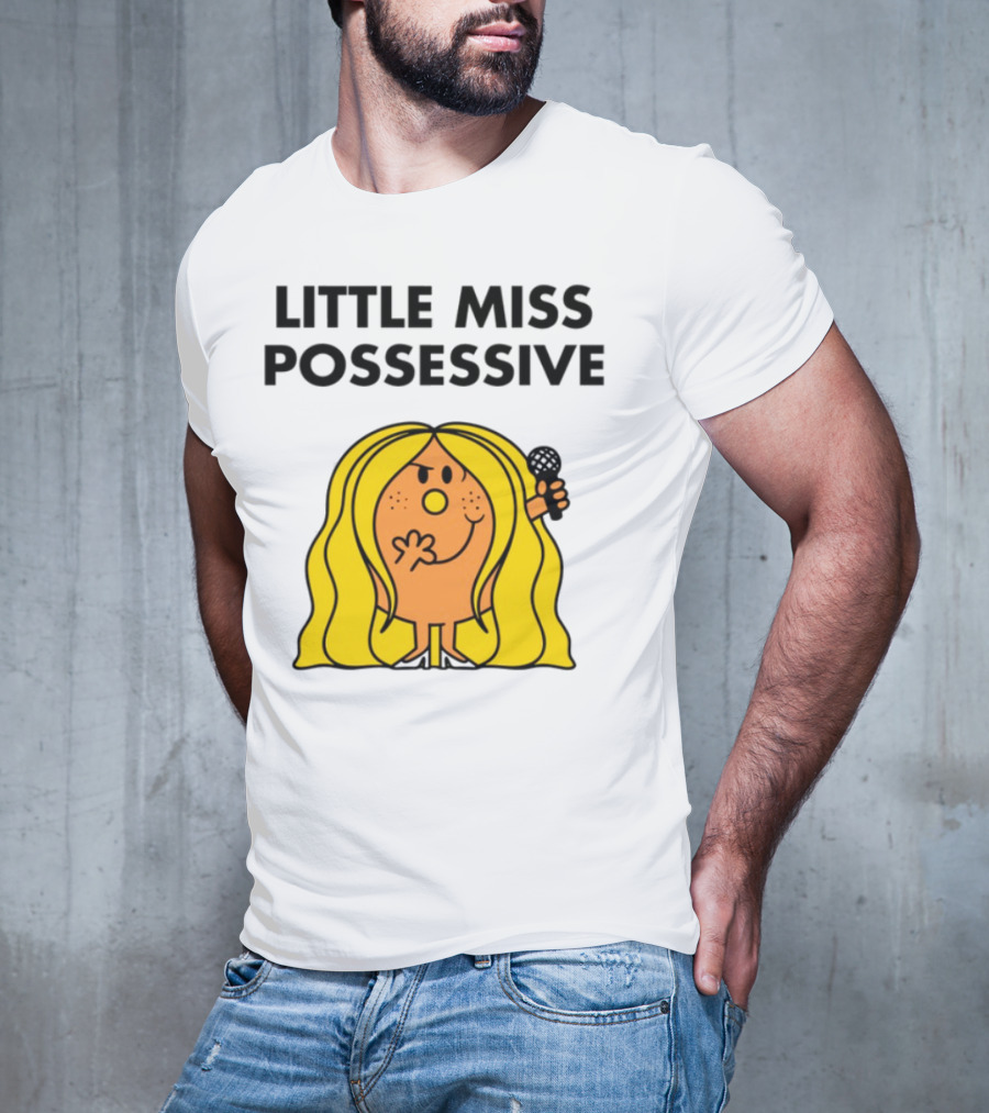 "Little Miss Possessive Character With Long Hair Holding Microphone" T-Shirt