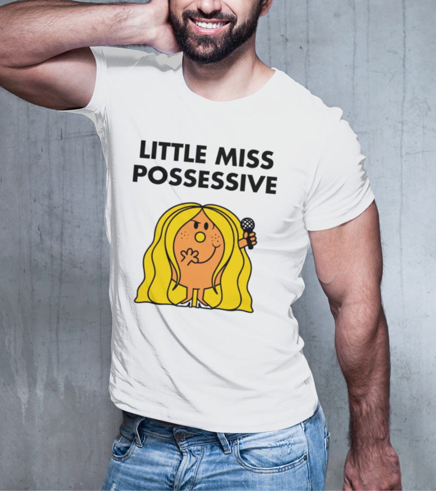 "Little Miss Possessive Character With Long Hair Holding Microphone" T-Shirt