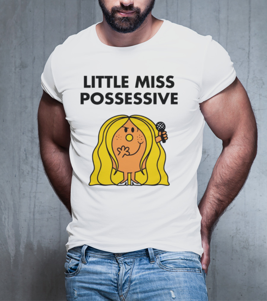 "Little Miss Possessive Character With Long Hair Holding Microphone" T-Shirt
