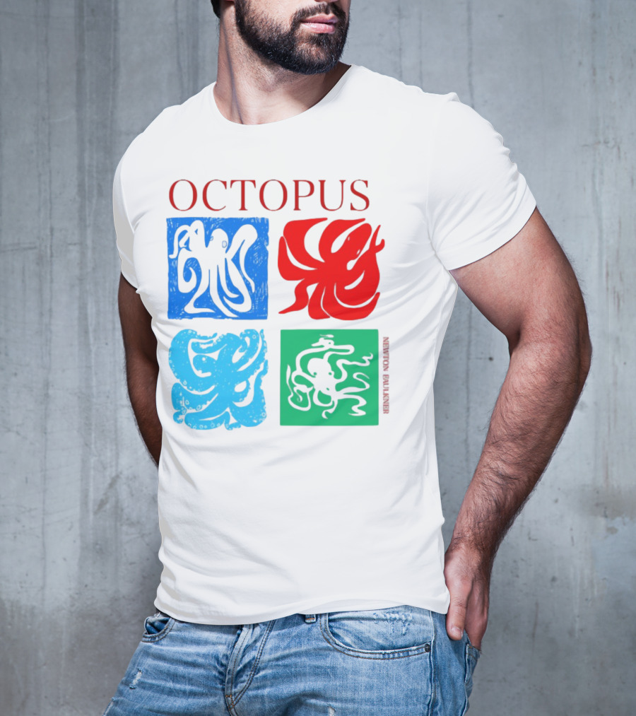 NewtonFaulkner Octopus Colorful Pop Art Quartet T-Shirt
