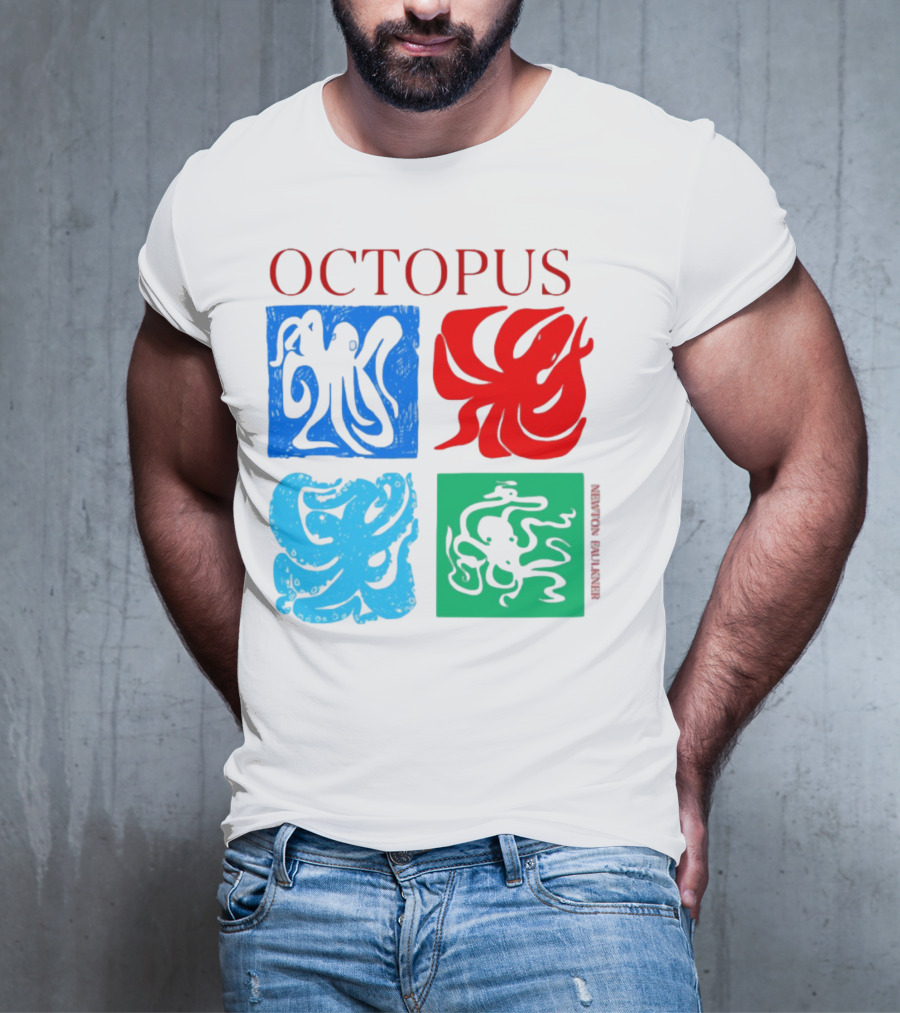 NewtonFaulkner Octopus Colorful Pop Art Quartet T-Shirt