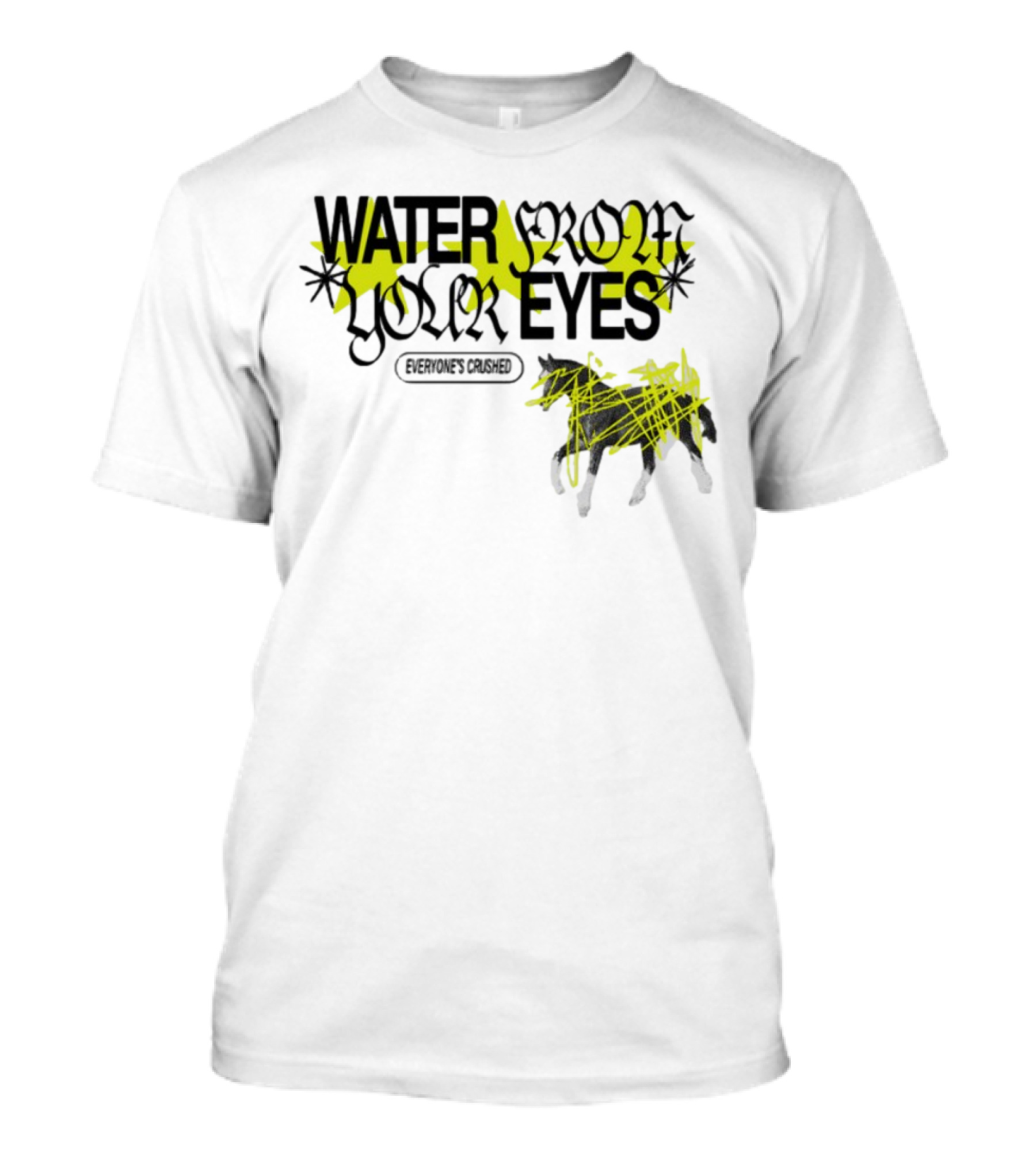 Water From Your Eyes Everyone's Crushed Abstract Yellow Scribble Horse T-Shirt