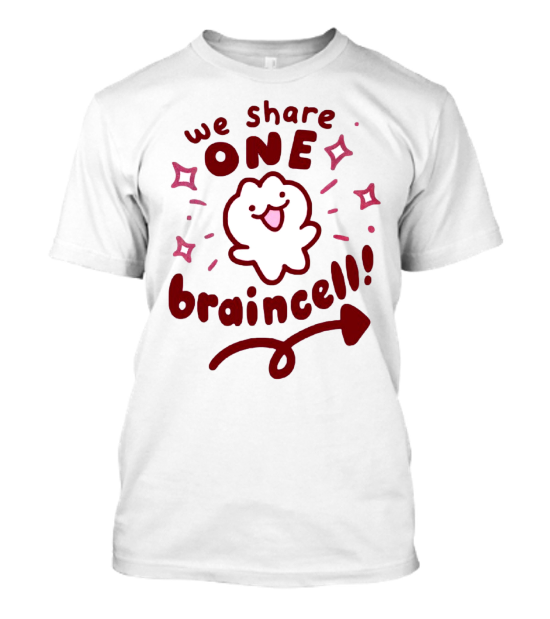 We Share One Braincell Cute Cartoon With Heart Tail And Sparkles T-Shirt