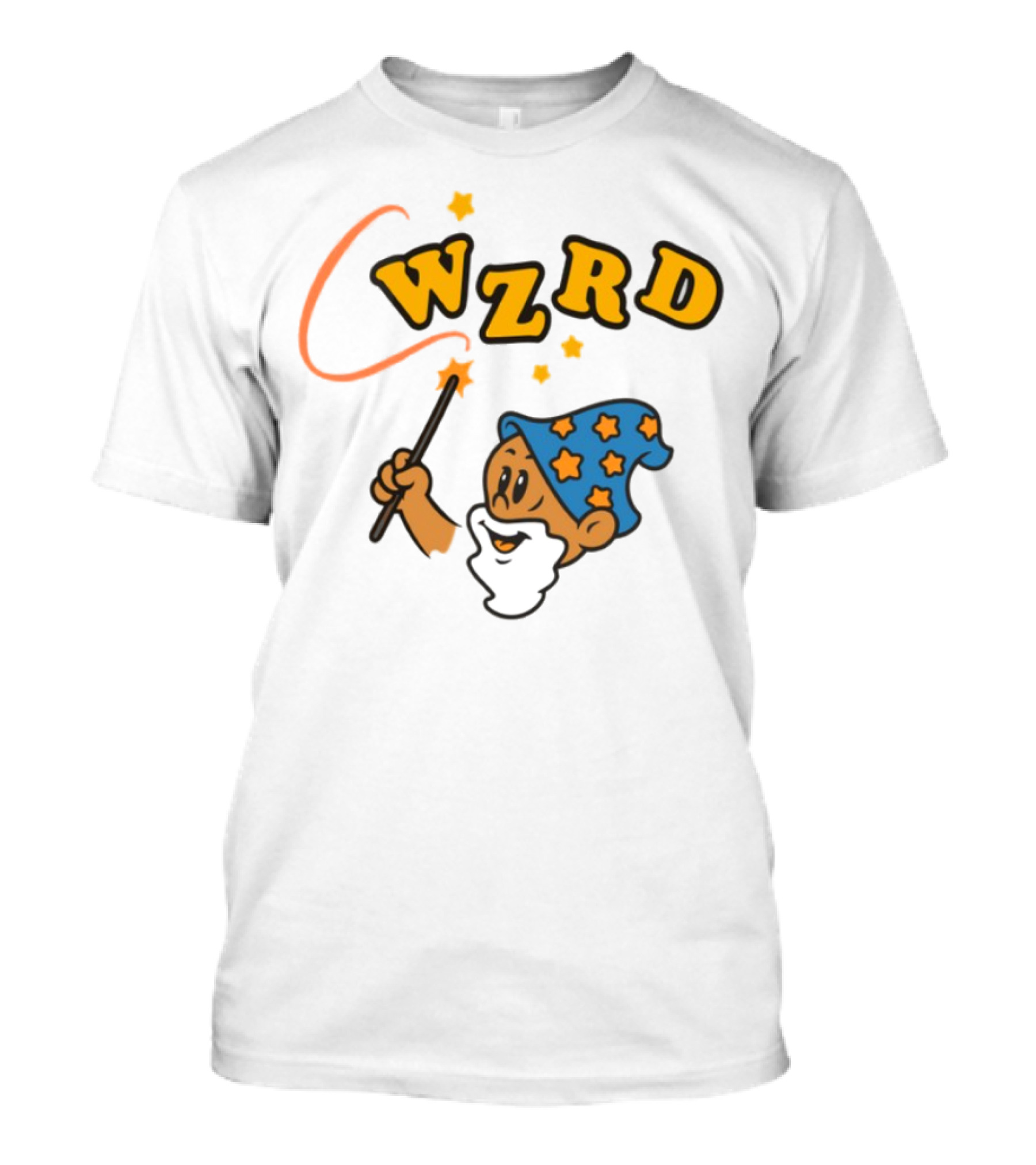 Wzrd Cartoon Wizard With Magic Wand And Stars T-Shirt