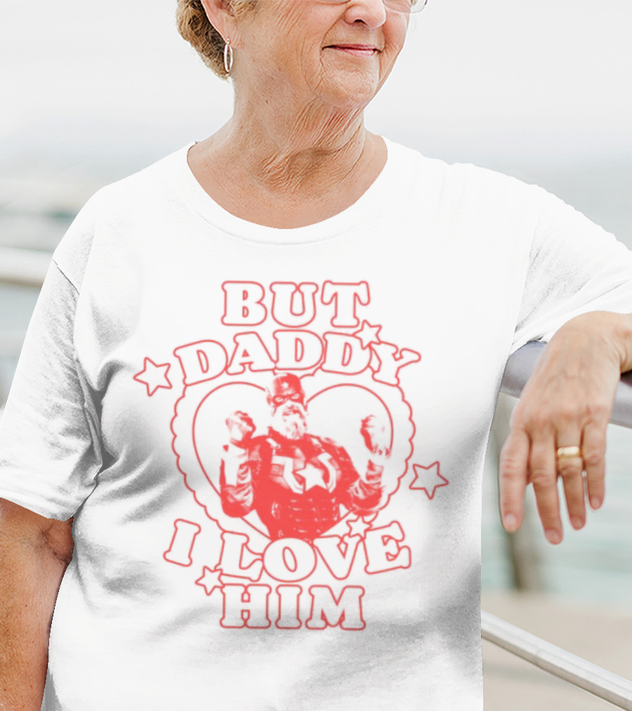 But Daddy I Love Him Red Guardian Heart Stars T-Shirt