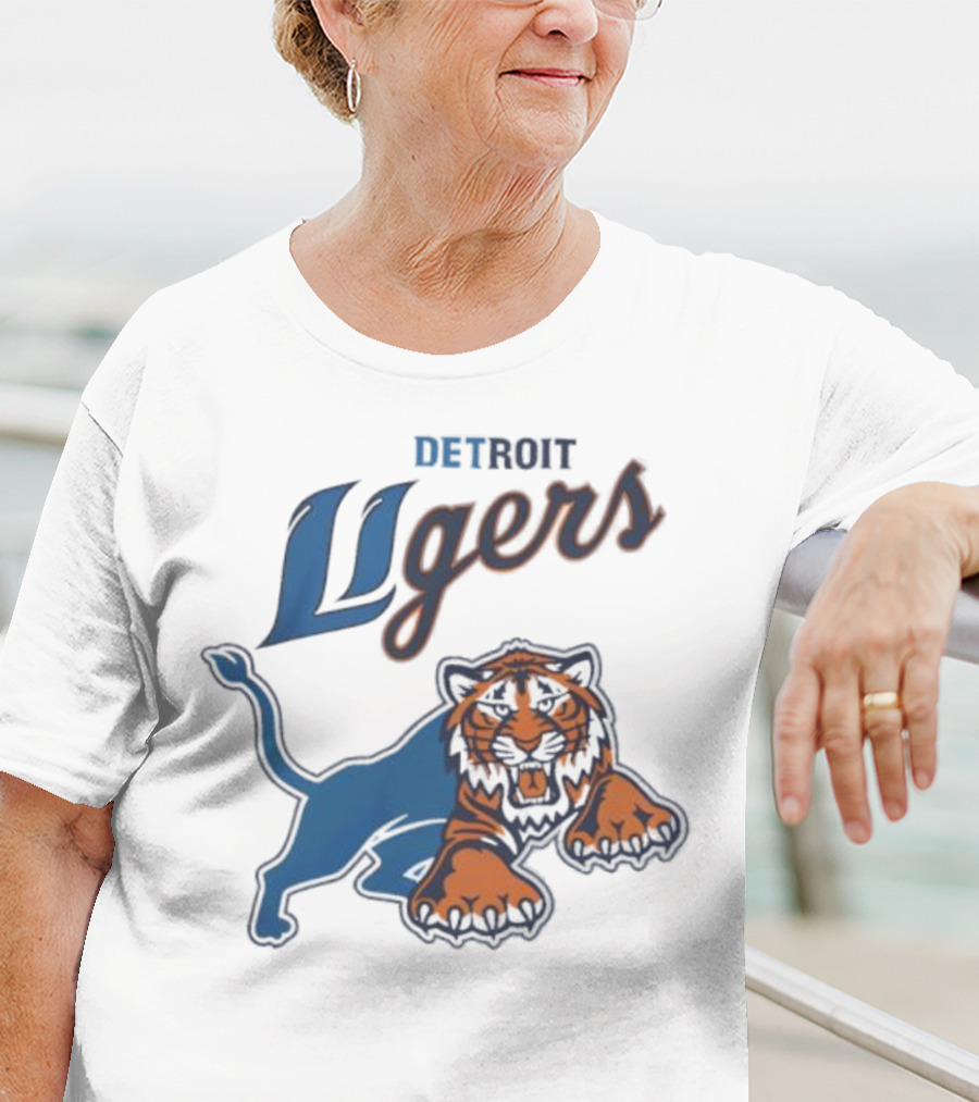 Detroit Store Detroit Ligers Tiger Hybrid Sports Mascot T-Shirt