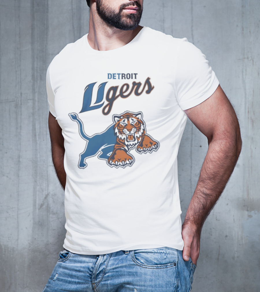Detroit Store Detroit Ligers Tiger Hybrid Sports Mascot T-Shirt