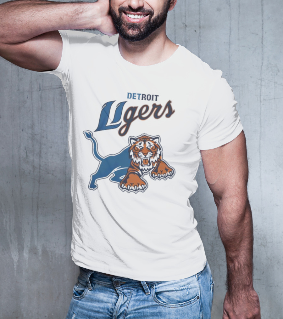 Detroit Store Detroit Ligers Tiger Hybrid Sports Mascot T-Shirt