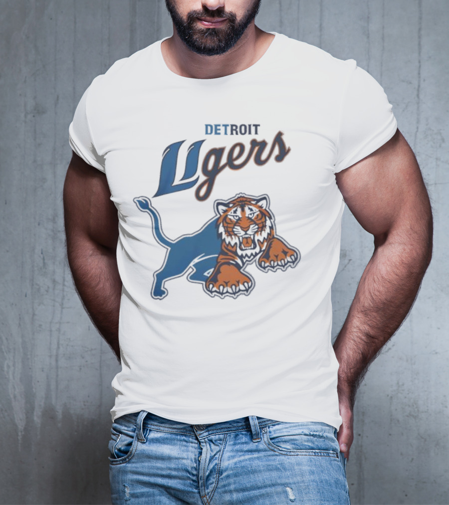 Detroit Store Detroit Ligers Tiger Hybrid Sports Mascot T-Shirt