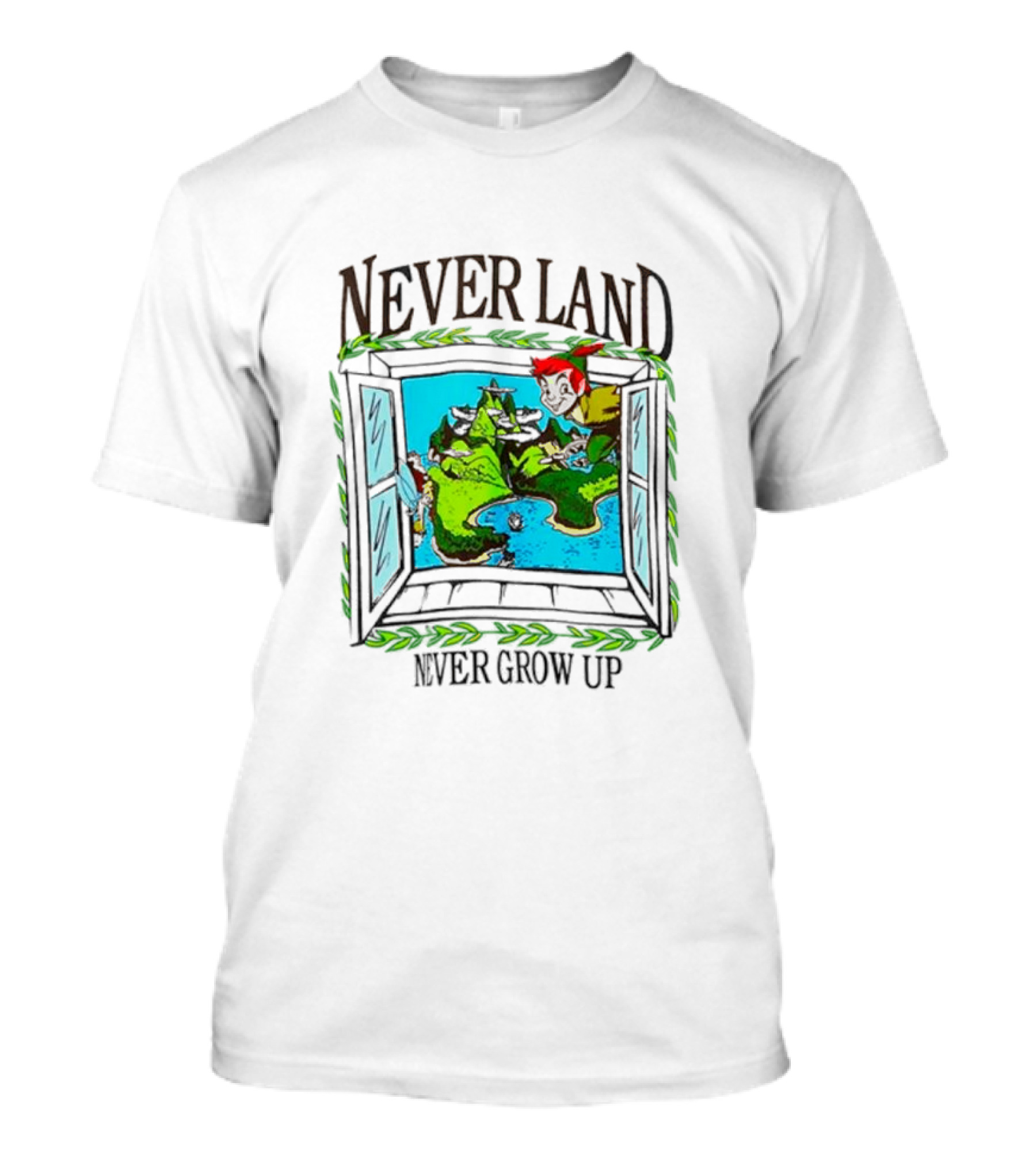 Neverland Never Grow Up Window Disney Peter Pan T-Shirt