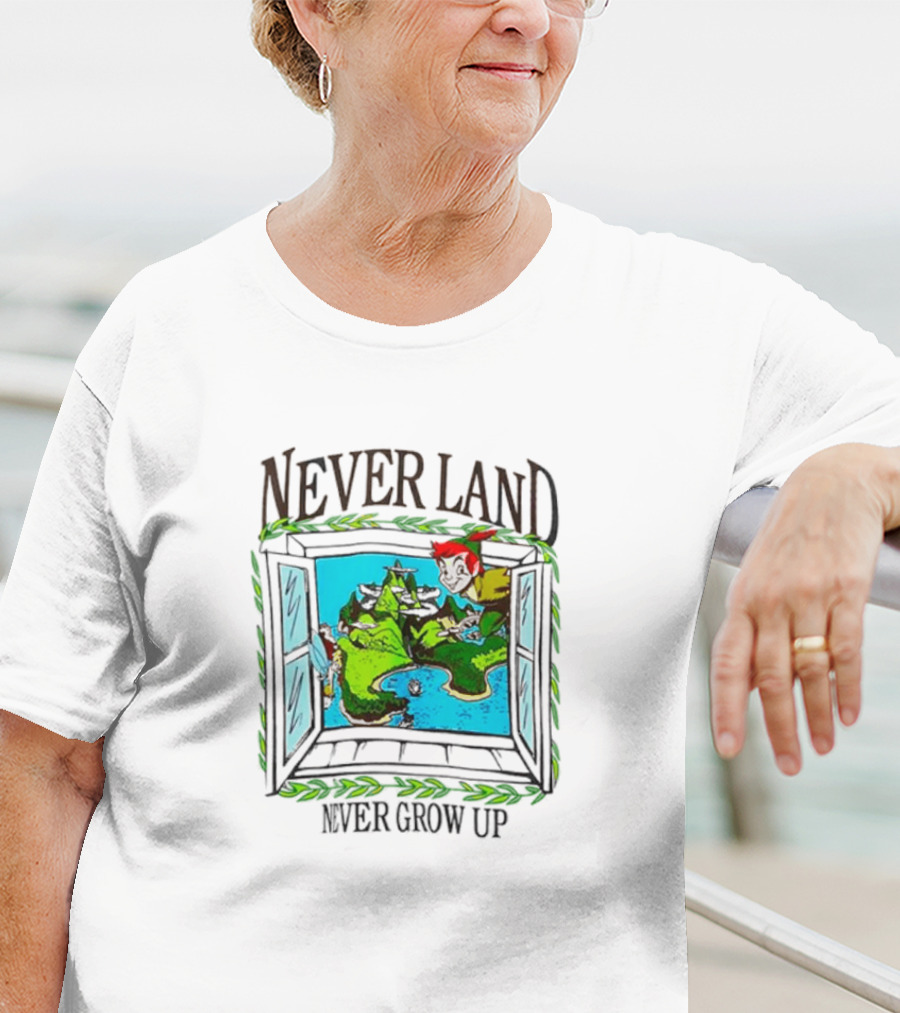 Neverland Never Grow Up Window Disney Peter Pan T-Shirt