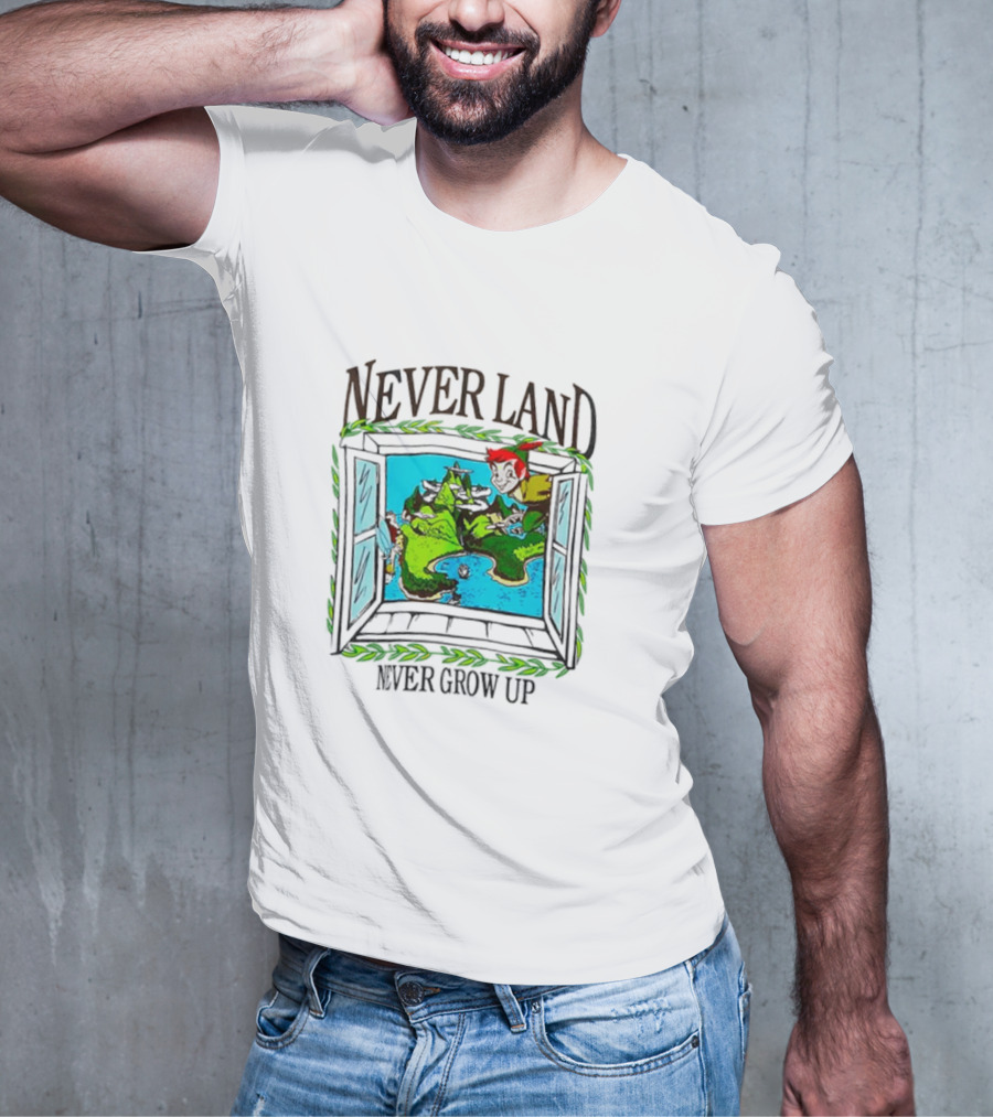 Neverland Never Grow Up Window Disney Peter Pan T-Shirt