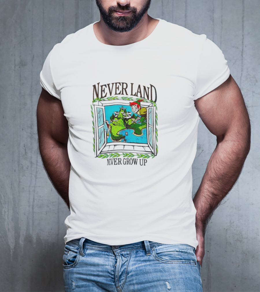 Neverland Never Grow Up Window Disney Peter Pan T-Shirt