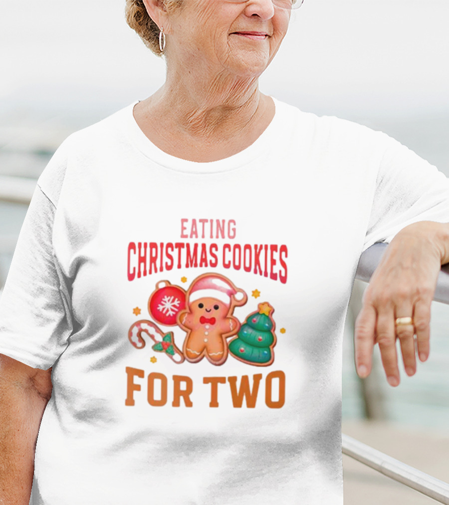 Eating Christmas Cookies For Two Gingerbread Tree Ornaments T-Shirt