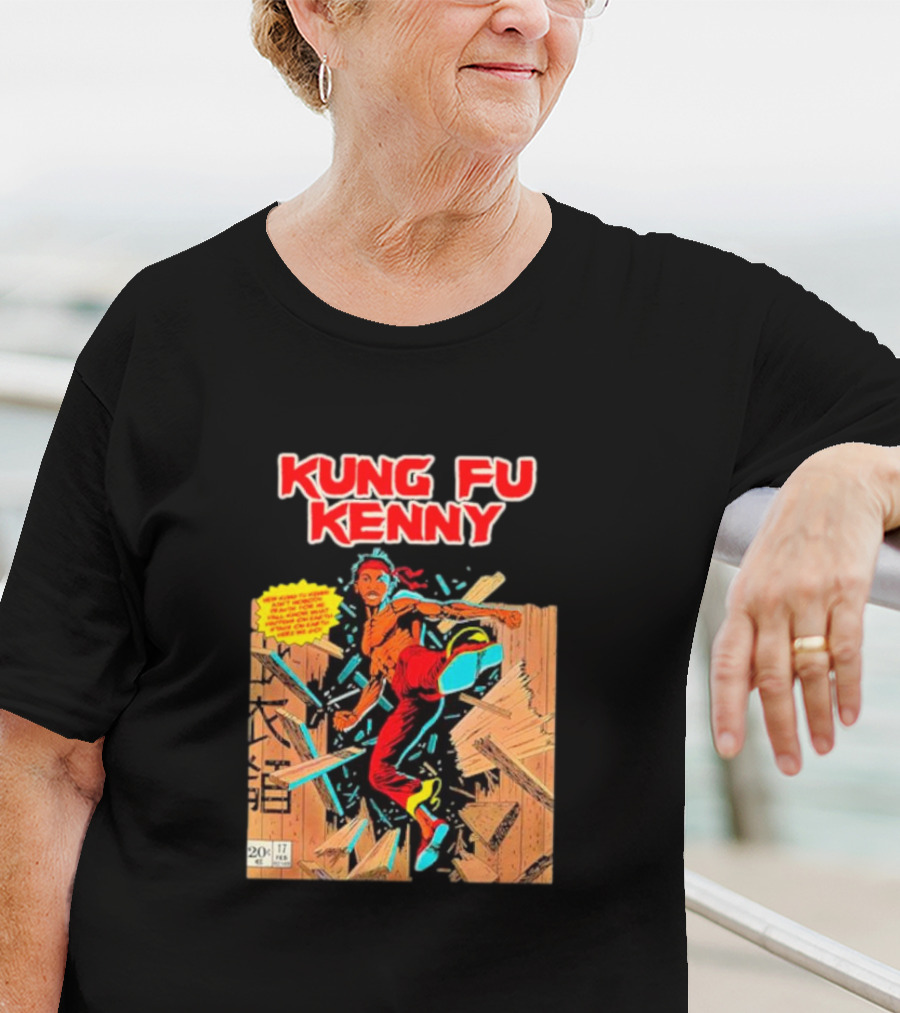 Kung Fu Kenny Comic Style Action Kick T-Shirt