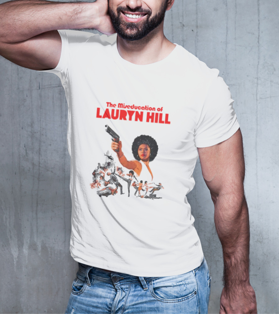 The Miseducation Of Lauryn Hill Vintage Blaxploitation-Inspired Art Gun Pose T-Shirt
