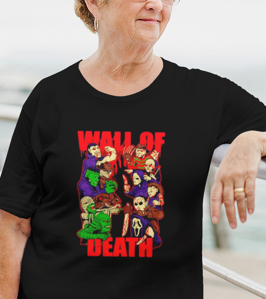 Wall Of Death Monster Horror Icons Collage T-Shirt