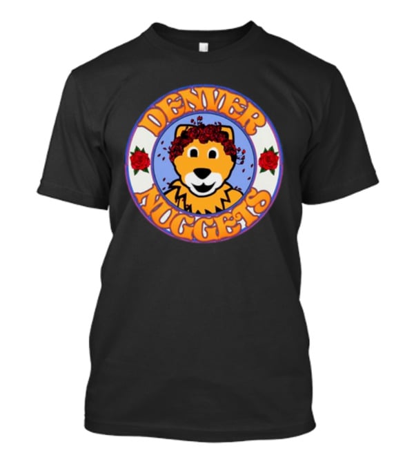 Denver Nuggets Bear Head Surrounded By Red Roses T-Shirt