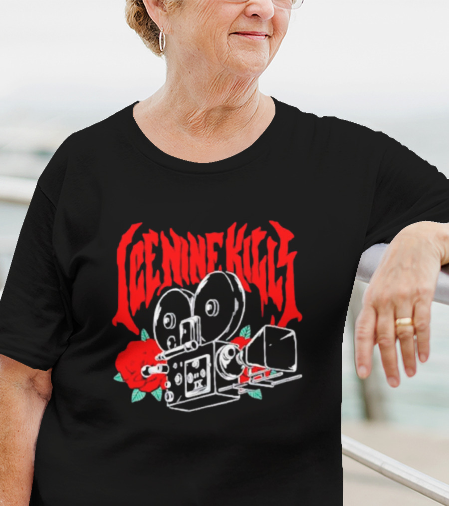 Ice Nine Kills Camera Roses Retro T-Shirt