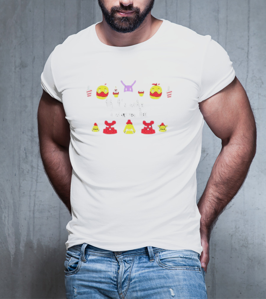 That's Where I Wanna Be McDonald's And Five Nights At Freddy's Cupcake And Party Hat Icons T-Shirt