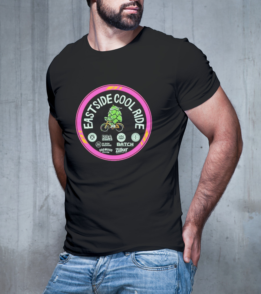 Eastside Cool Ride RBA Hi Sign Brewing Batch Zilker Oddwood Racing Event T-Shirt
