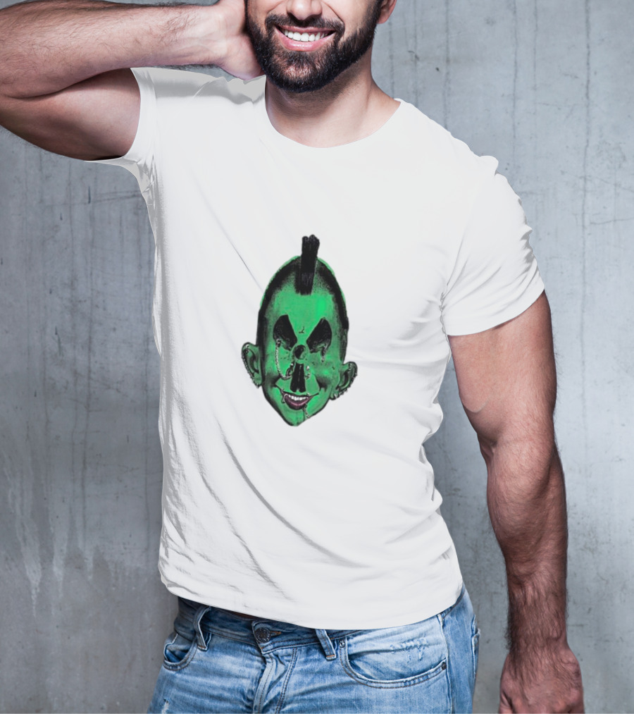 Hard Jewelry Willy Warhol Green Punk Face T-Shirt