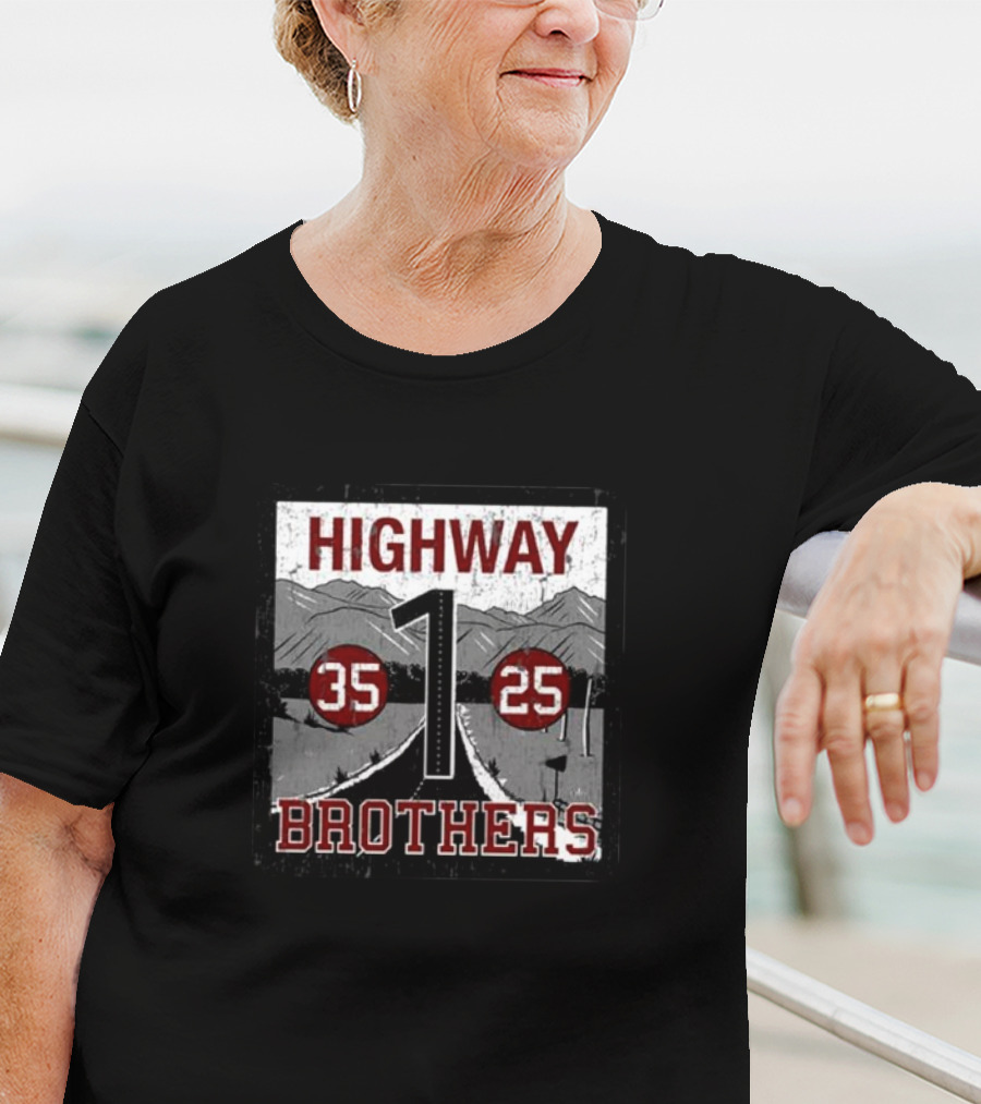 Highway 1 Brothers 35 25 Mountain Road Sign T-Shirt