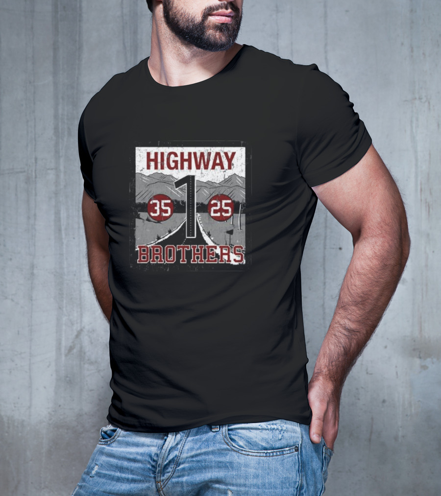 Highway 1 Brothers 35 25 Mountain Road Sign T-Shirt