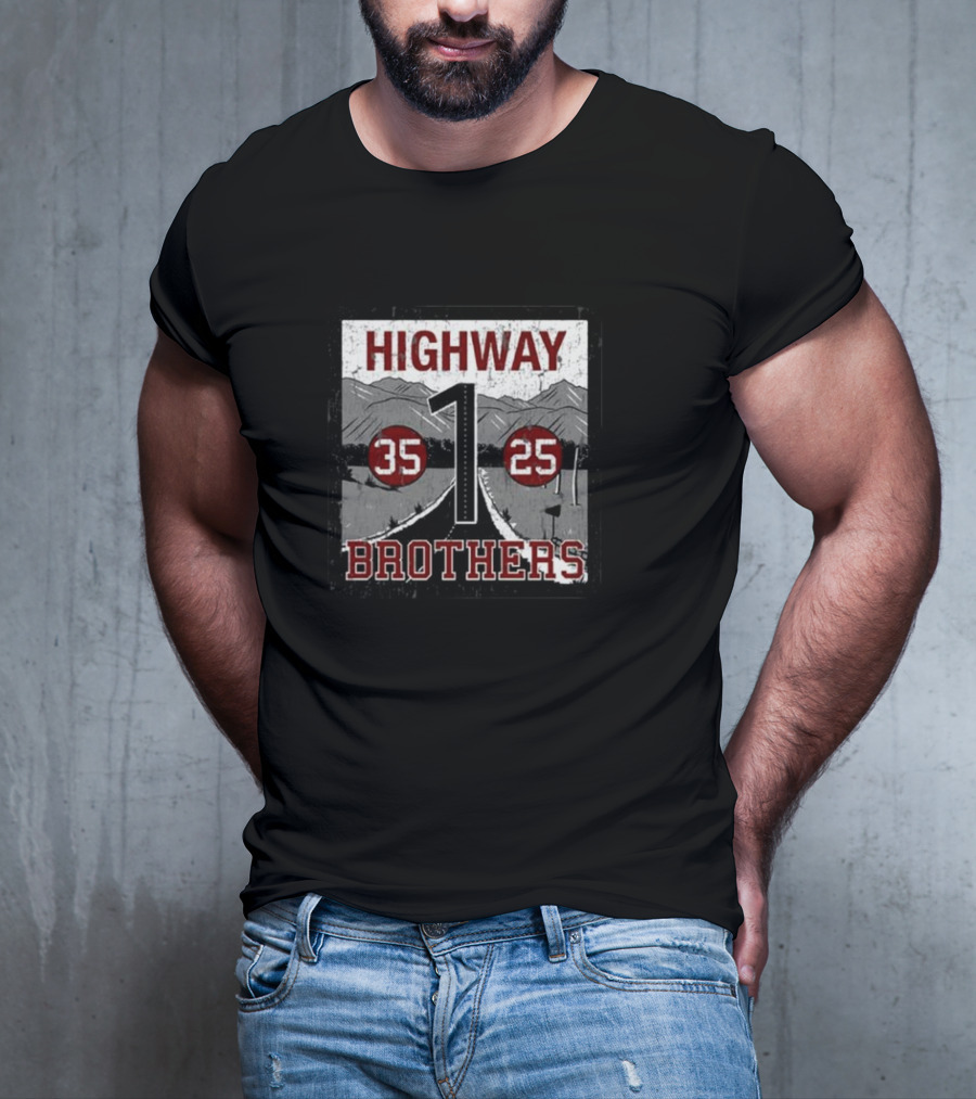 Highway 1 Brothers 35 25 Mountain Road Sign T-Shirt