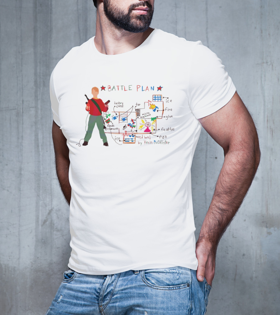 Home Alone Battle Plan Ice Fire Glue Feathers T-Shirt