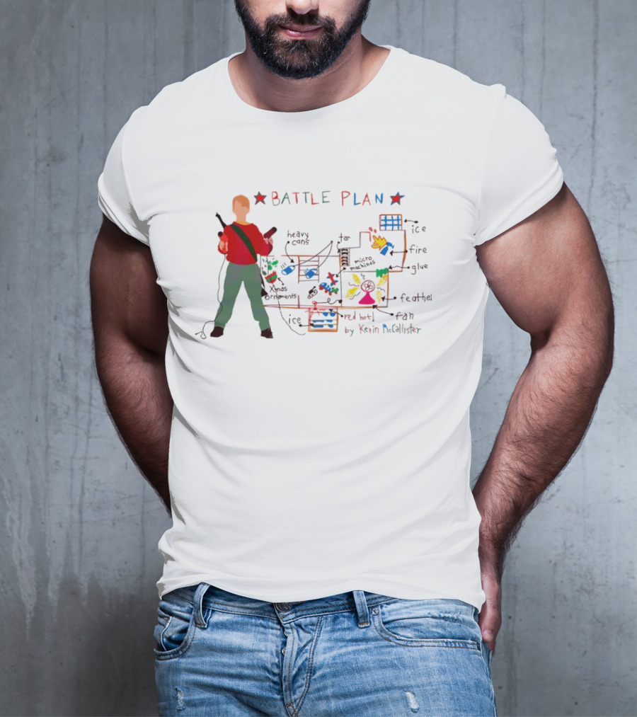 Home Alone Battle Plan Ice Fire Glue Feathers T-Shirt