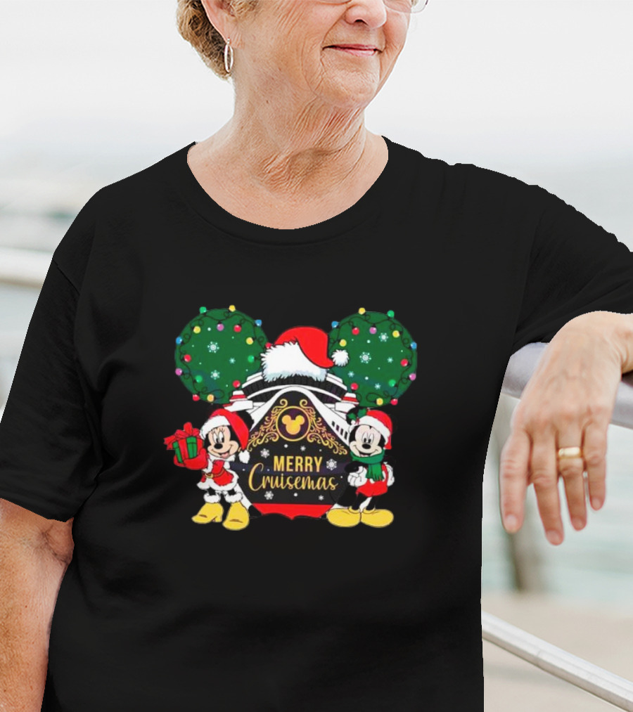 Mickey And Minnie Merry Cruisemas Christmas Disney Holiday T-Shirt