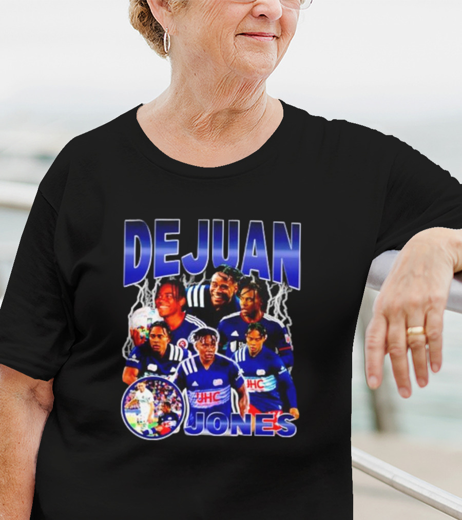 DEJUAN JONES Soccer Bootleg With JHC Logo And Lightning Background T-Shirt