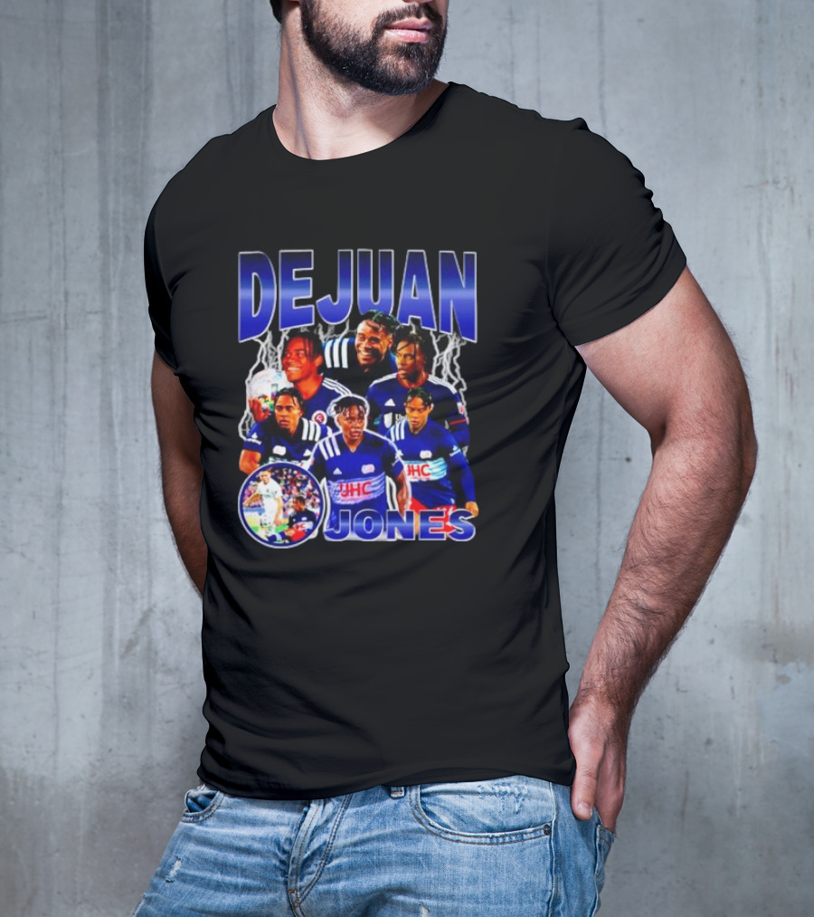 DEJUAN JONES Soccer Bootleg With JHC Logo And Lightning Background T-Shirt