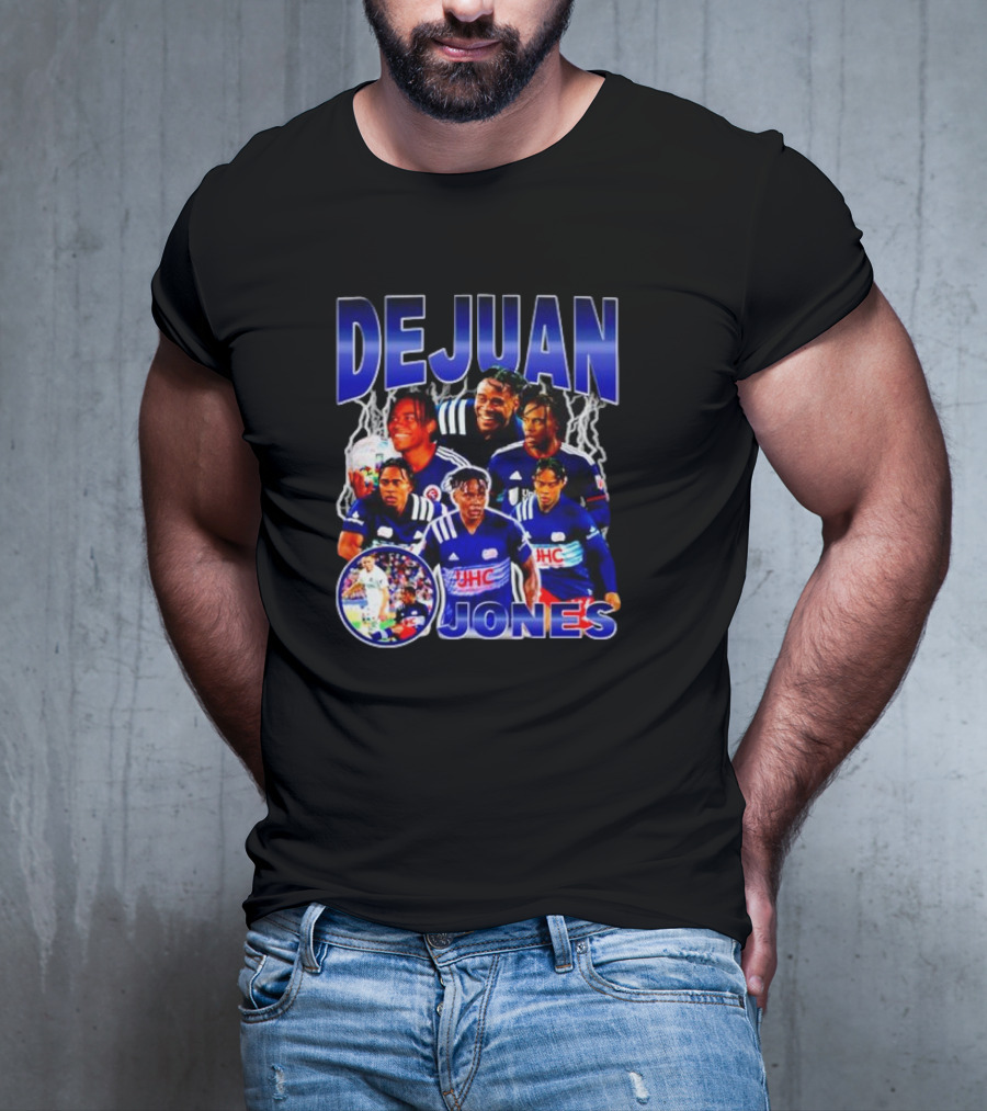 DEJUAN JONES Soccer Bootleg With JHC Logo And Lightning Background T-Shirt